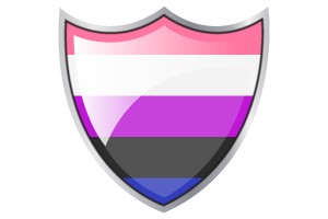 Shield with Flag of Gender Fluid flag