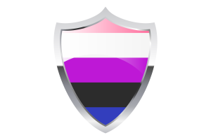 Gender Fluid Flag with Medieval Heater Shield flag