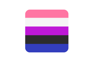 Gender Fluid Flag Square Rounded Shape flag