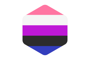 Gender Fluid Flag Rounded Hexagon Shape flag