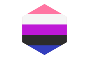 Gender Fluid Flag Hexagon Shape flag
