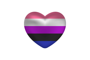 Love of Gender Fluid Heart Shape flag