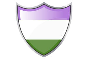 Shield with Flag of Genderqueer flag