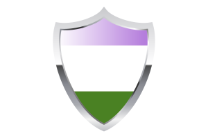 Genderqueer Flag with Medieval Heater Shield flag