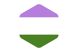 Genderqueer Flag Rounded Hexagon Shape flag