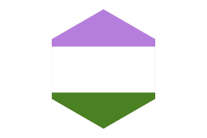 Genderqueer Flag Hexagon Shape flag