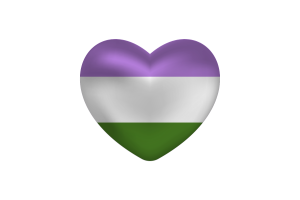 Love of Genderqueer Heart Shape flag