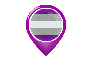 Ikona pinezki mapy flagi greyromantycznej flag