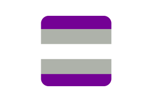 Kwadratowy zaokrąglony kształt flagi greyromantycznej flag