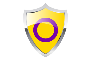 Intersex Flag with Medieval Heater Shield flag