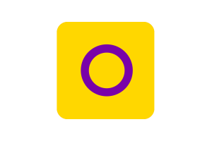 Intersex Flag Square Rounded Shape flag