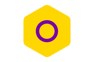 Intersex Flag Rounded Hexagon Shape flag
