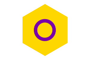 Intersex Flag Hexagon Shape flag