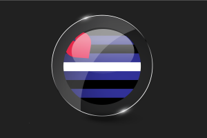 Leather pride Flag Glossy Round Button flag