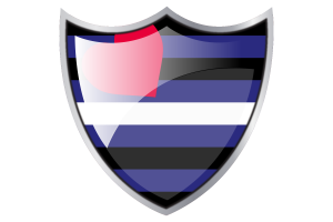 Shield with Flag of Leather pride flag
