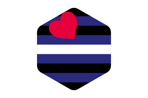 Leather pride Flag Rounded Hexagon Shape flag