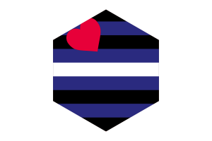 Leather pride Flag Hexagon Shape flag