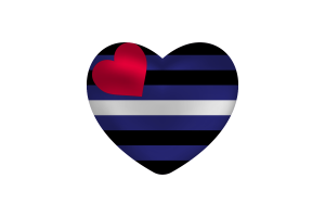 Love of Leather pride Heart Shape flag