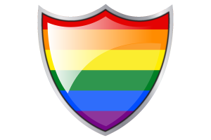 Schild mit Flagge von LGBT flag