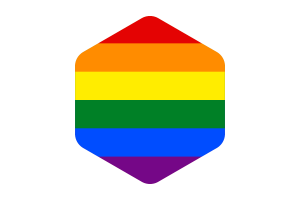 LGBT-Flagge abgerundete Sechseckform flag