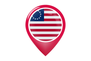 Betsy Ross Flag Map Pin Icon flag