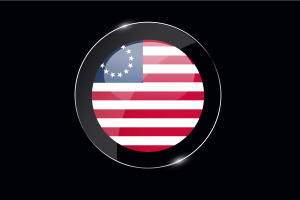 Betsy Ross Flag Glossy Round Button flag