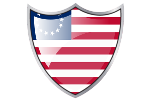 Shield with Flag of Betsy Ross flag