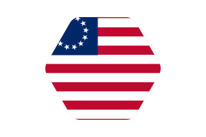Betsy Ross Flag Illustration Hexagon Rounded Shape flag