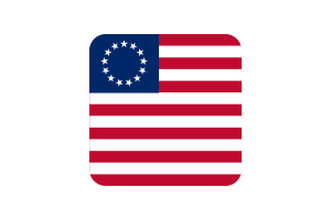Betsy Ross Flag Square Rounded Shape flag