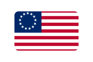 Betsy Ross Flag Rounded Rectangle Vector Illustration flag