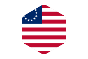 Betsy Ross Flag Rounded Hexagon Shape flag