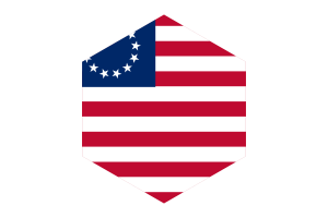 Betsy Ross Flag Hexagon Shape flag