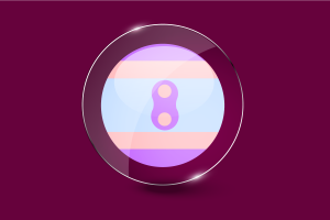 Błyszczący okrągły przycisk flagi Noninsexual flag