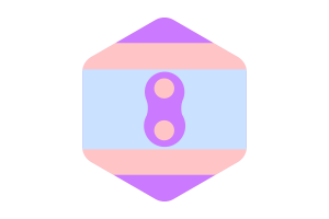 Flaga noninseksualna w zaokrąglonym heksagonie flag