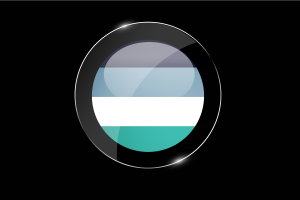 Oriented Aroace Flag Glossy Round Button flag