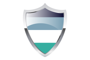 Oriented Aroace Flag with Medieval Heater Shield flag