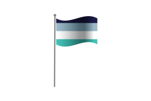 Waving Flag of Oriented Aroace flag