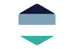Oriented Aroace Flag Rounded Hexagon Shape flag