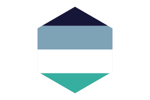 Oriented Aroace Flag Hexagon Shape flag