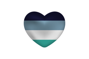 Love of Oriented Aroace Heart Shape flag