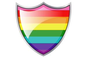Shield with Flag of Rainbow flag