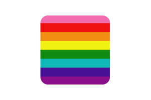 Rainbow Flag Square Rounded Shape flag