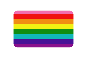 Rainbow Flag rounded Rectangle Vector Illustration flag