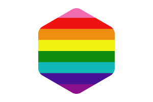 Rainbow Flag Rounded Hexagon Shape flag