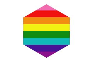 Rainbow Flag Hexagon Shape flag