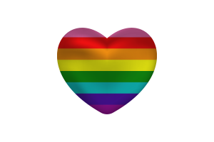 Love of Rainbow Heart Shape flag