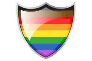 Shield with Flag of Poc Pride flag