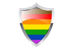 Poc Pride Flag with Medieval Heater Shield flag
