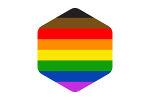 Poc Pride Flag Rounded Hexagon Shape flag