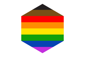 Poc Pride Flag Hexagon Shape flag